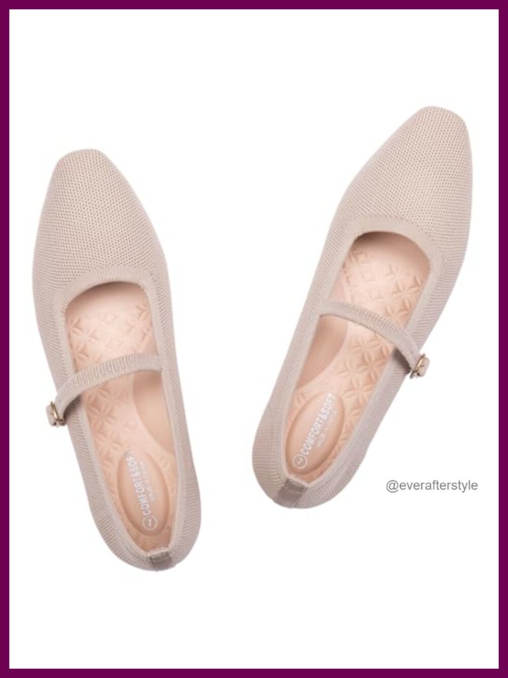 Knit Mary Jane Square Toe Ballet Flats Casual Comfortable Women's Lightweight